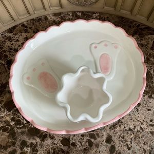 🐰Super Cute Easter Platter With Bunny Tail Dip Bowl